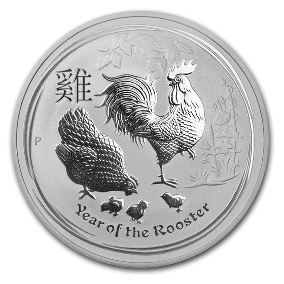 2017 Australia 1 oz Silver Lunar Rooster BU (Series II) 2017 Australia 1 oz Silver Lunar Rooster BU (Series II)